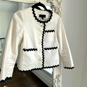 A  JCrew white linen blazer in size 0